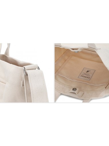 Kangol Fluffy Logo Canvas Totebag- Ivory 3792